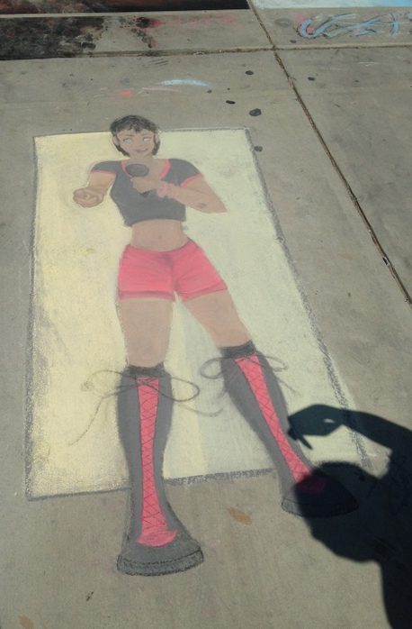Rachel Phelps was inspired by her father to make this chalk art piece.