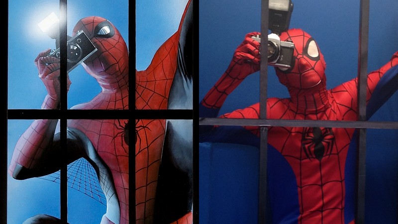 Cody Wilson poses in his rendition of Spider-Man by Alex Ross.